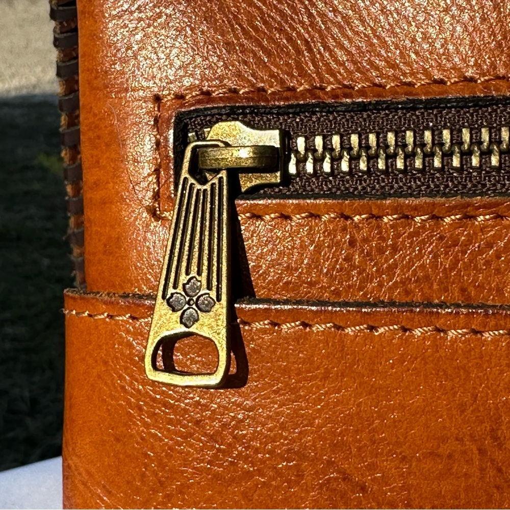 Tooled Leather Crossbody Bag - Tan - Picture 8 of 15